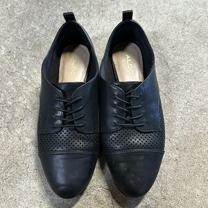 ALDO Olaya Shoes Loafers Black Leather Size 7.5 PreOwned
